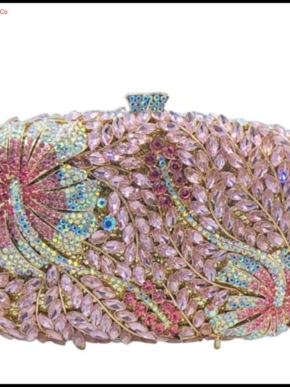 Floral Crystal Clutch Evening Bag Rhinestone Wedding Purse Mini